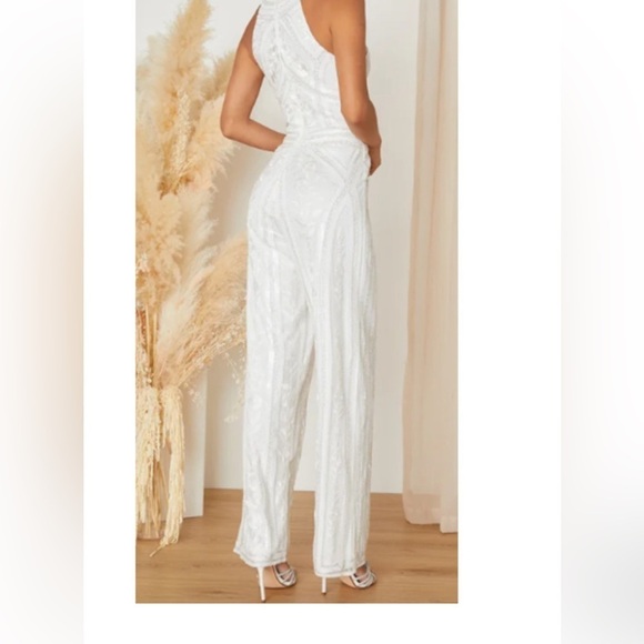 Lulu's Cream Embroidered Halter Jumpsuit - Picture 2 of 16